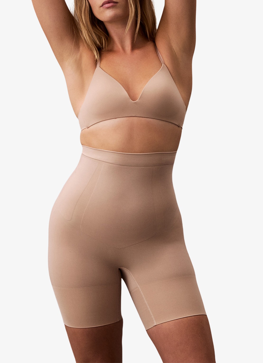 Calvin Klein Secure Sculpt high waisted corrigerende short - detail 3 beige