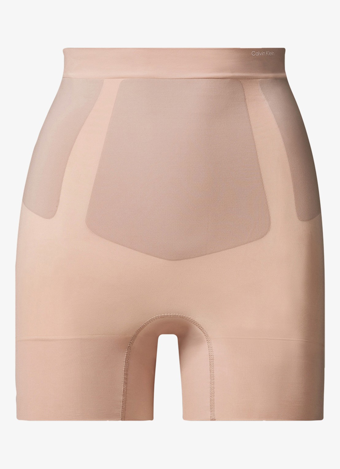 Calvin Klein Secure Sculpt high waisted corrigerende short - voorkant beige