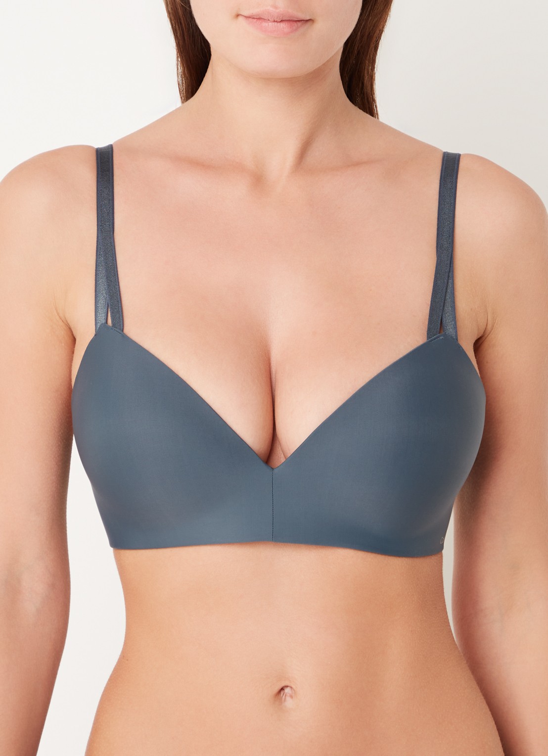 Calvin Klein Seductive Comfort beugelloze demi bh - detail antraciet