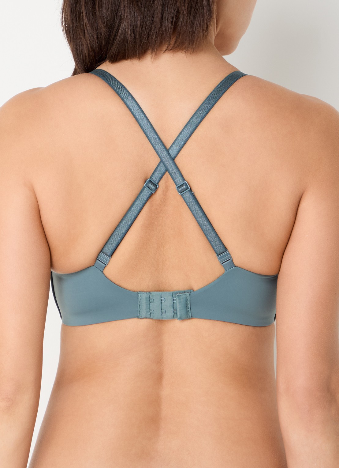 Calvin Klein Seductive Comfort beugelloze demi bh - detail 5 staalblauw