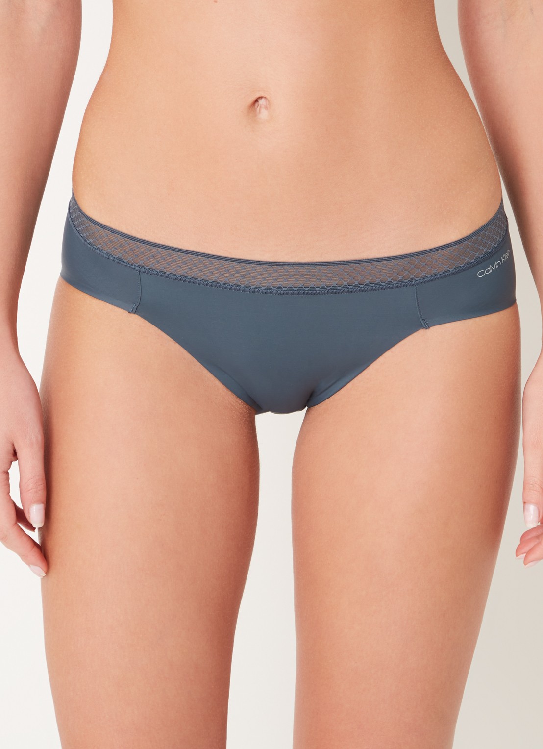 Calvin Klein Seductive Comfort slip met kant - detail 4 antraciet