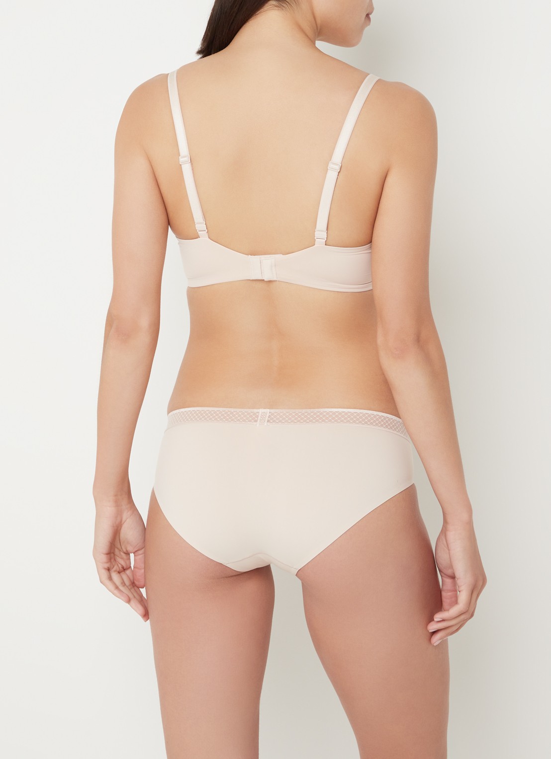 Calvin Klein Seductive Comfort slip met kant - achterkant lichtroze