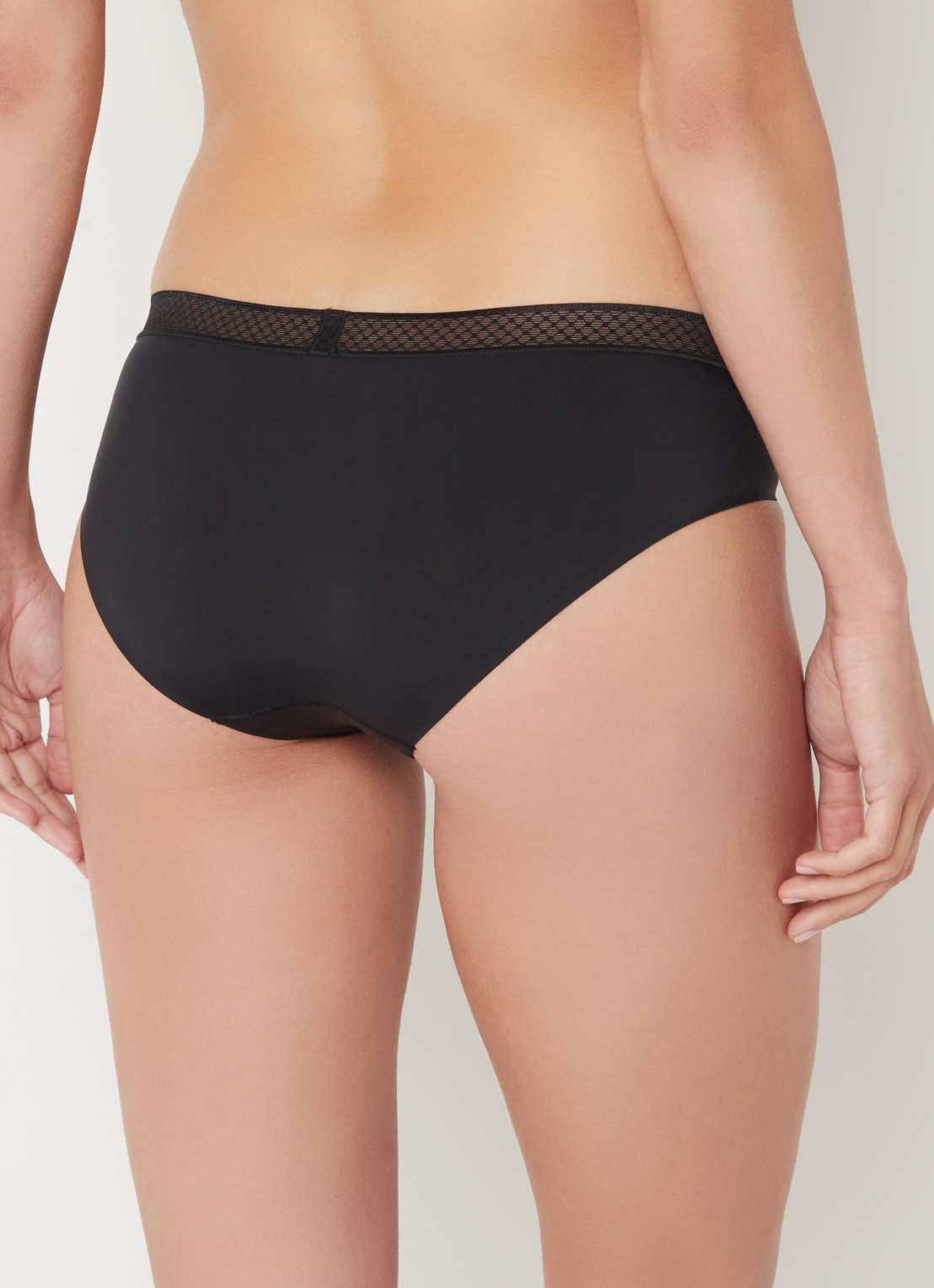 Calvin Klein Seductive Comfort slip met kant - achterkant zwart