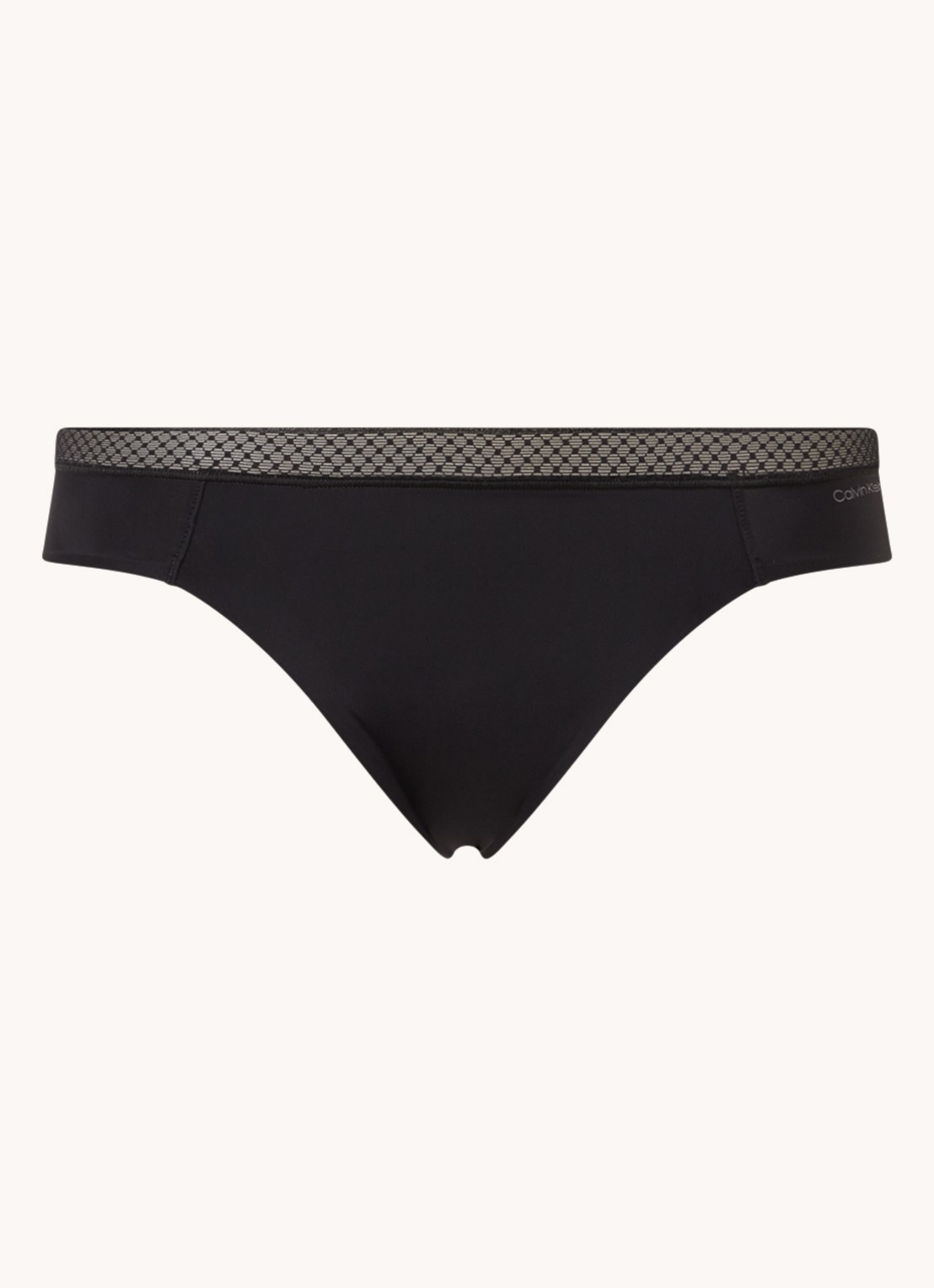 Calvin Klein Seductive Comfort slip met kant - voorkant 4 zwart