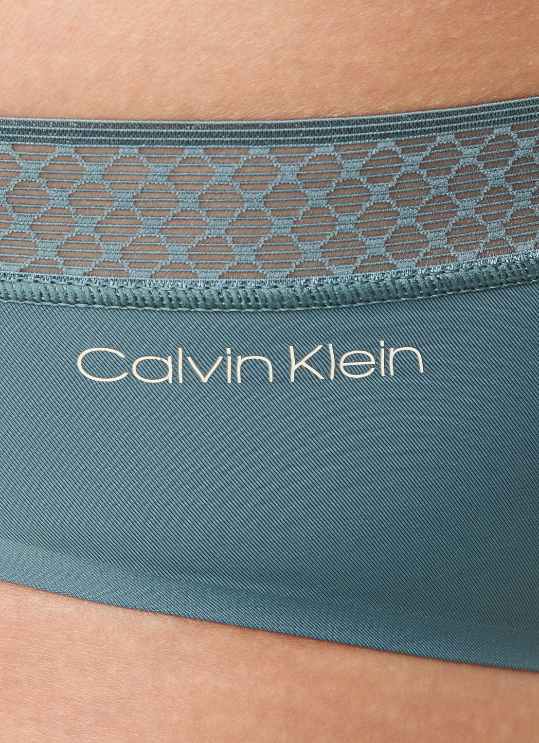 Calvin Klein Seductive Comfort slip met kant - detail 5 staalblauw