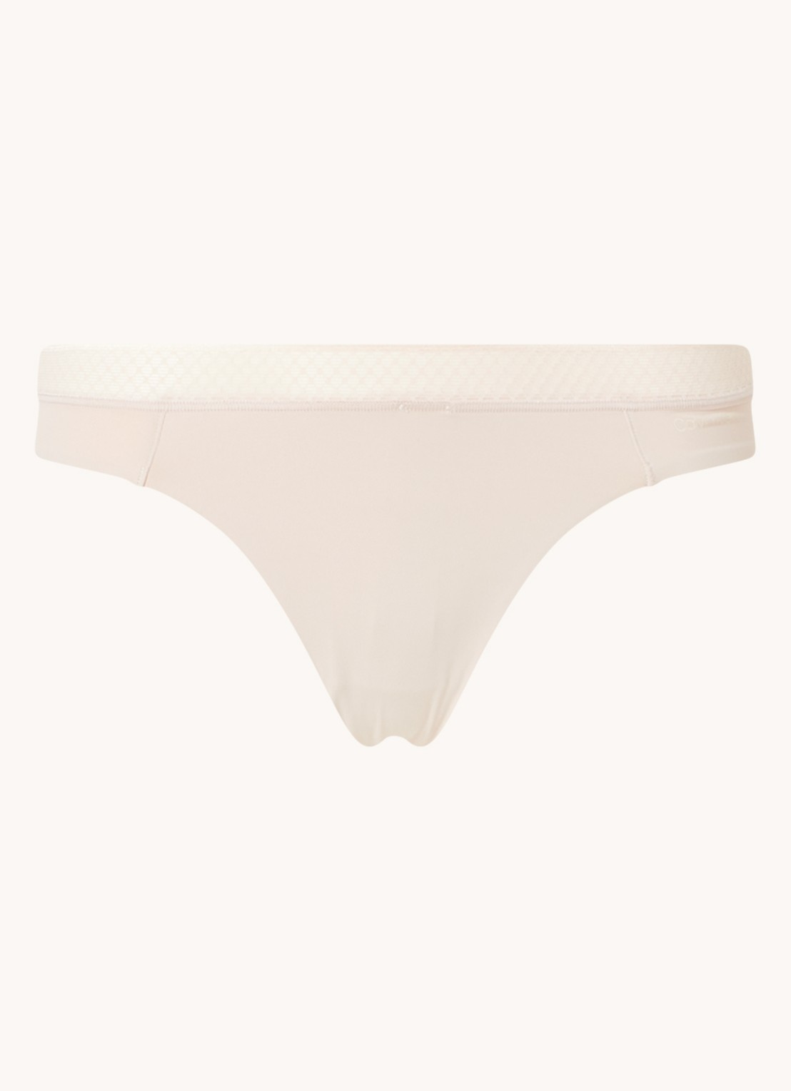Calvin Klein Seductive Comfort string met kant - voorkant zalmroze