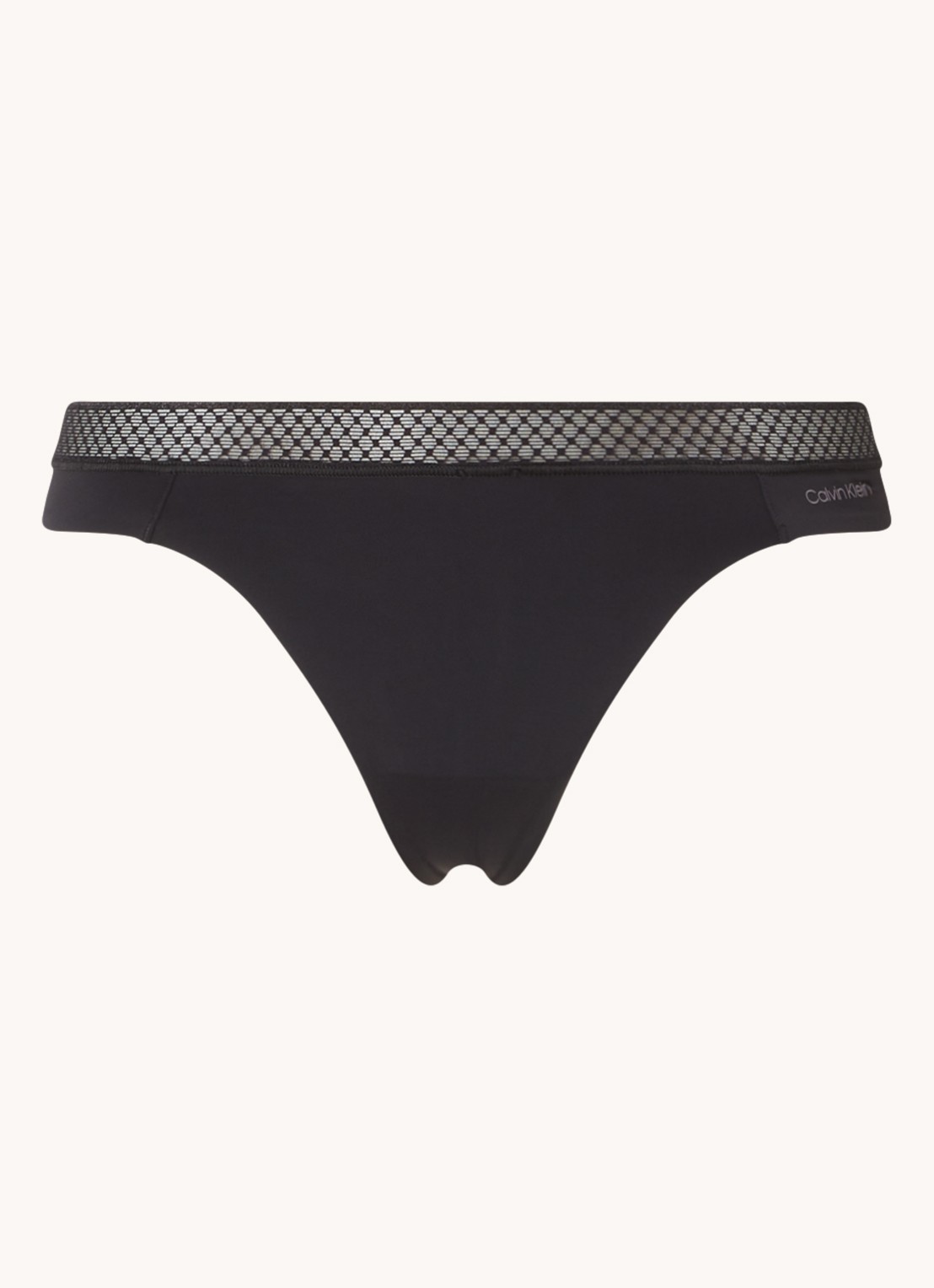 Calvin Klein Seductive Comfort string met kant - voorkant 3 zwart