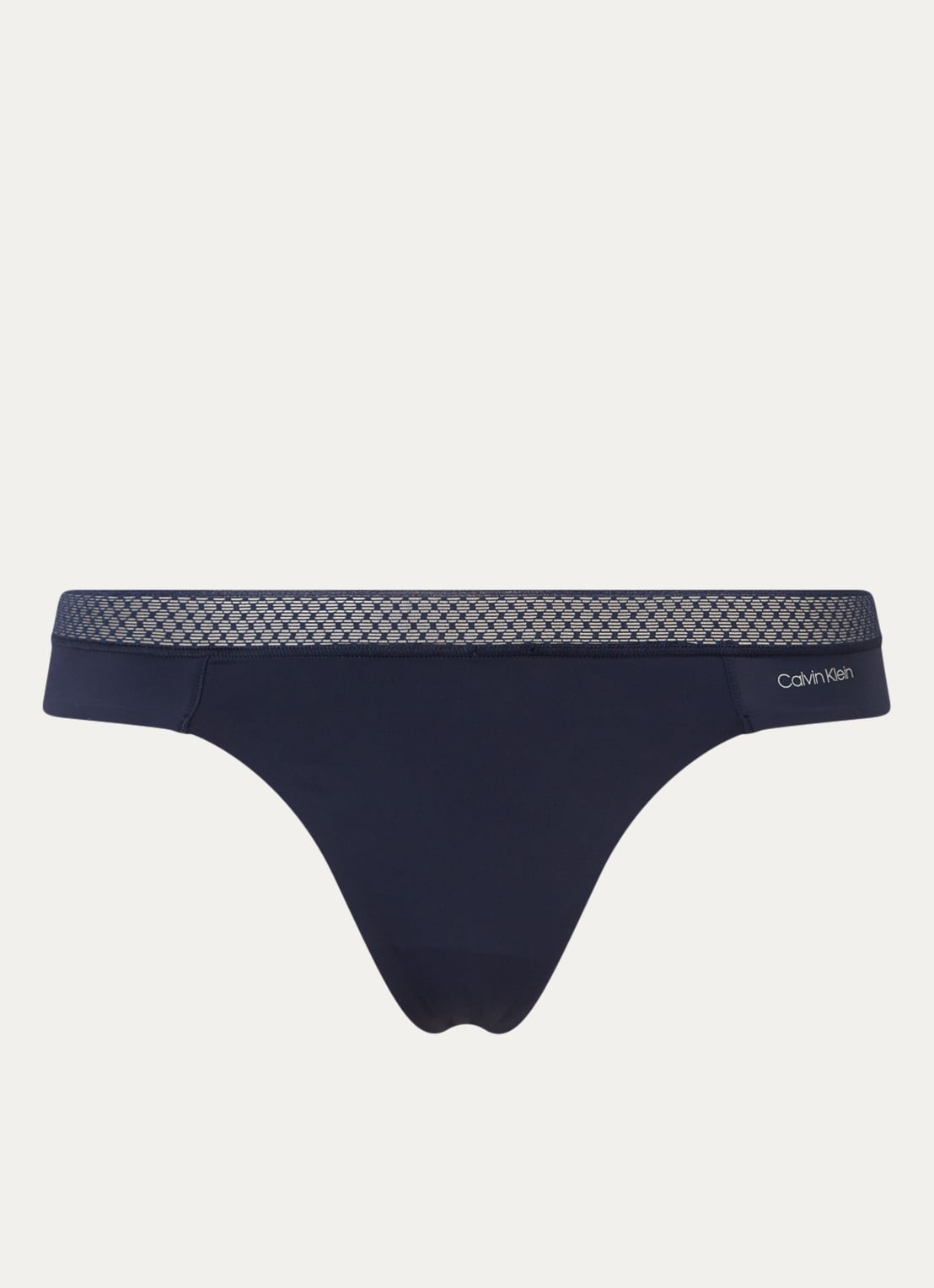 Calvin Klein Seductive Comfort string met kant - voorkant 3 blauw