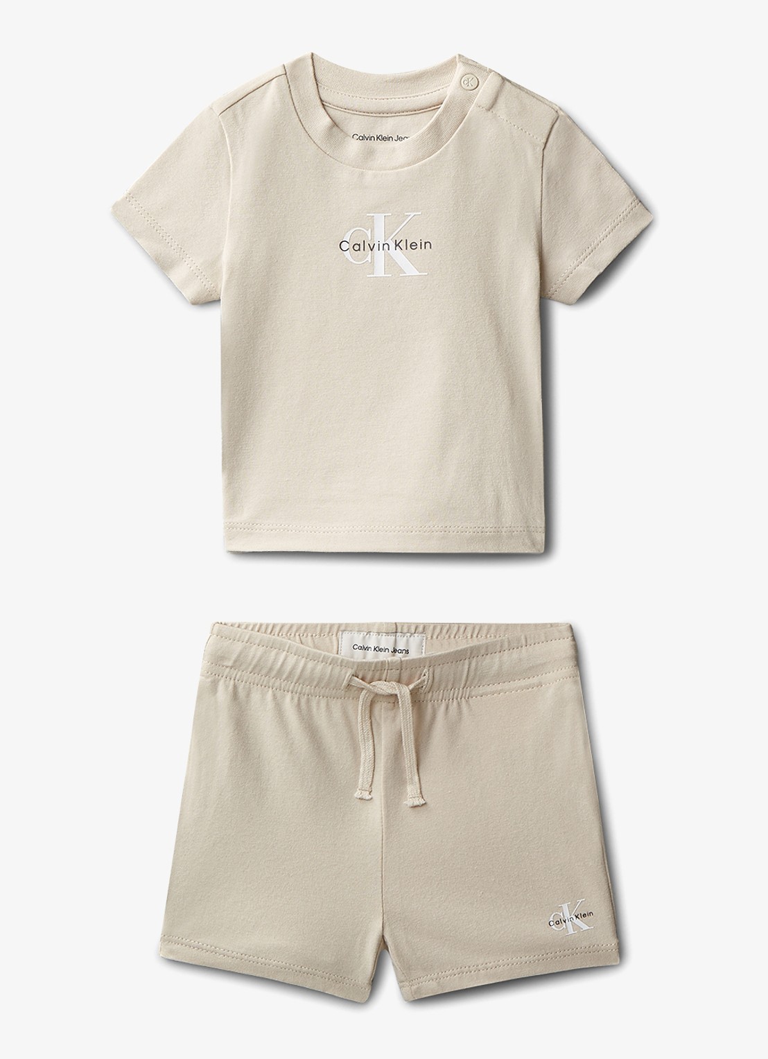 Calvin Klein Set van T-shirt en broek 2-delig - voorkant beige