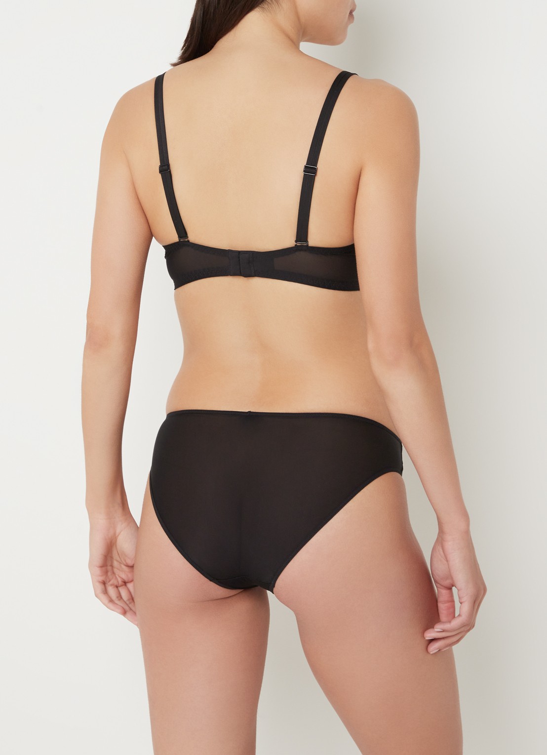 Calvin Klein Sheer Marquisette beugel bh - achterkant 3 zwart
