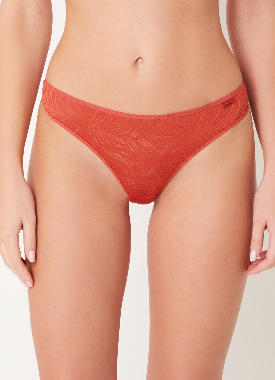 Calvin Klein Sheer Marquisette string van kant - detail jazzberry jam / rood