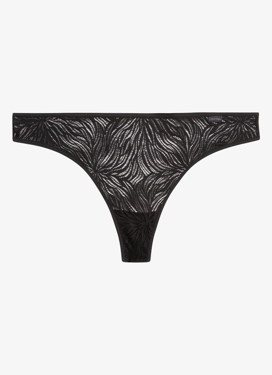 Calvin Klein Sheer Marquisette string van kant - voorkant 4 black / zwart