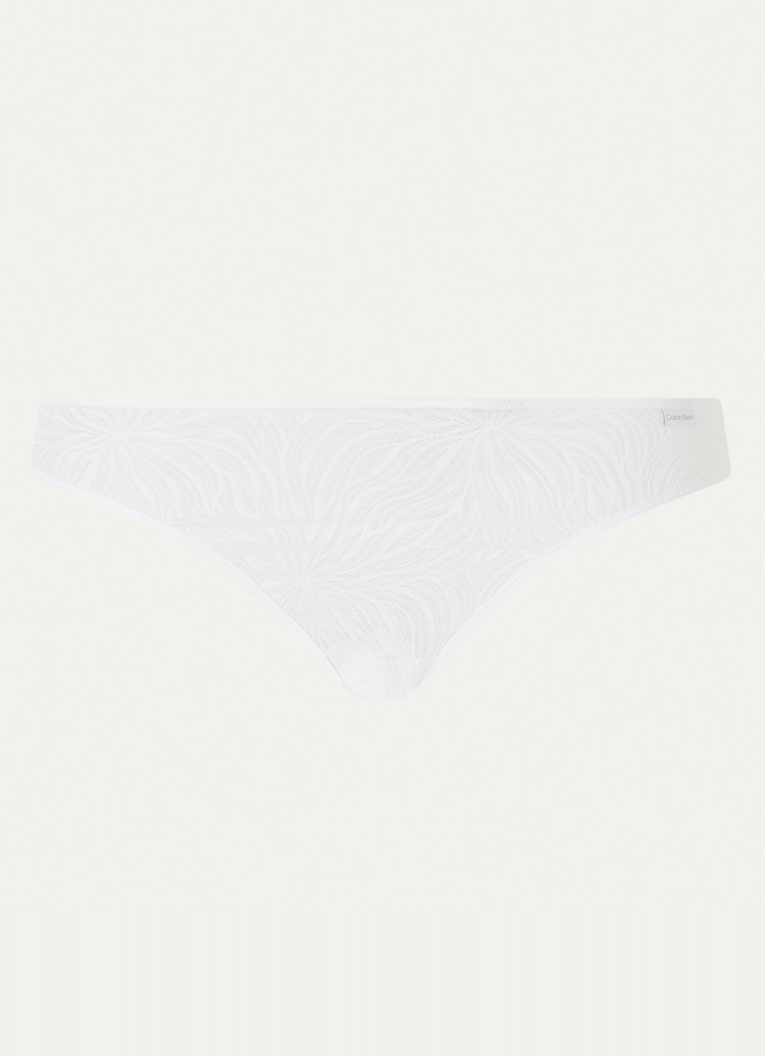 Calvin Klein Sheer Marquisette string van kant - voorkant 10 white / wit