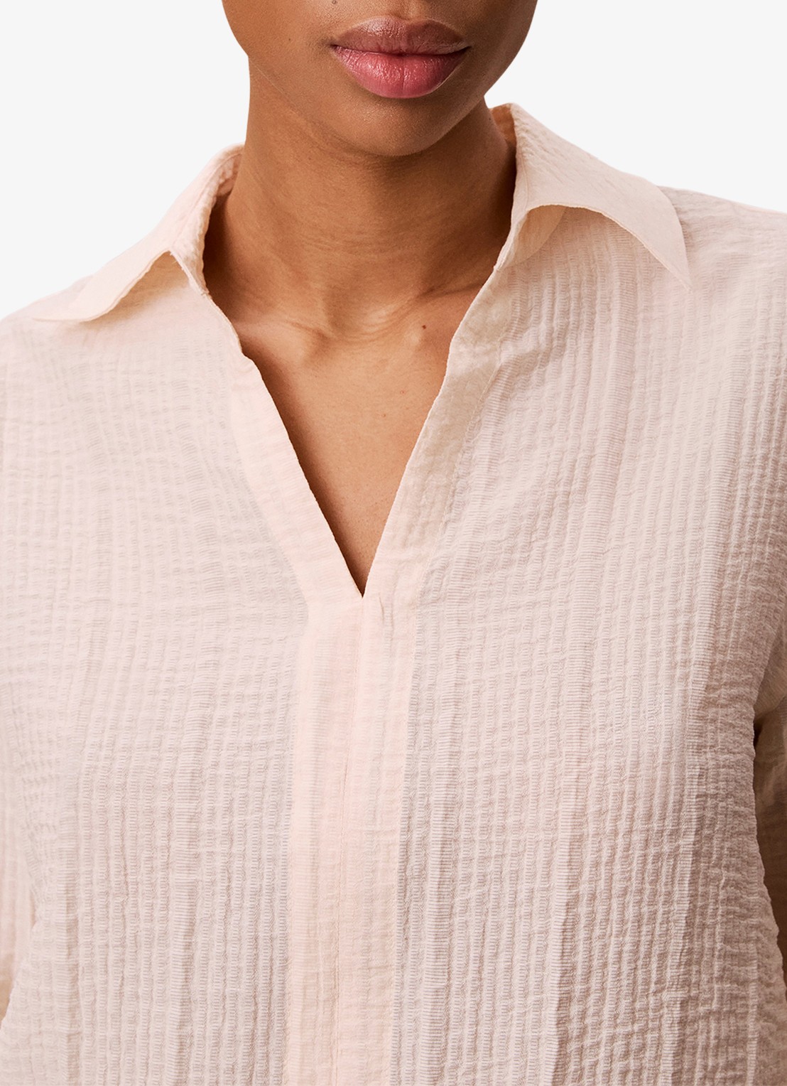 Calvin Klein Sheer tuniek met structuur - detail 2 creme