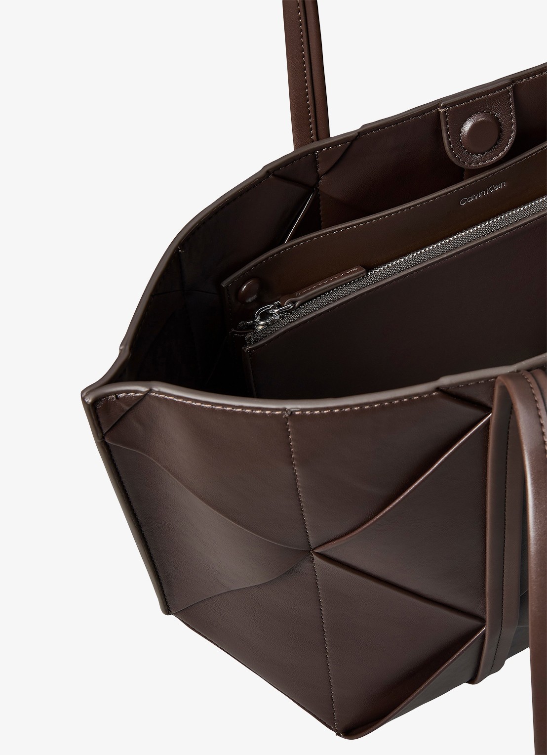Calvin Klein Shopper met gevlochten detail - detail 2 delicioso-bal /  bruin