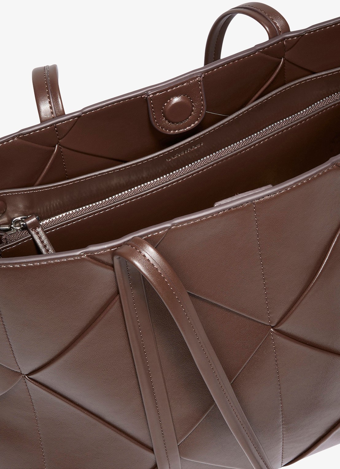 Calvin Klein Shopper met gevlochten detail - detail 4 delicioso-bal /  bruin