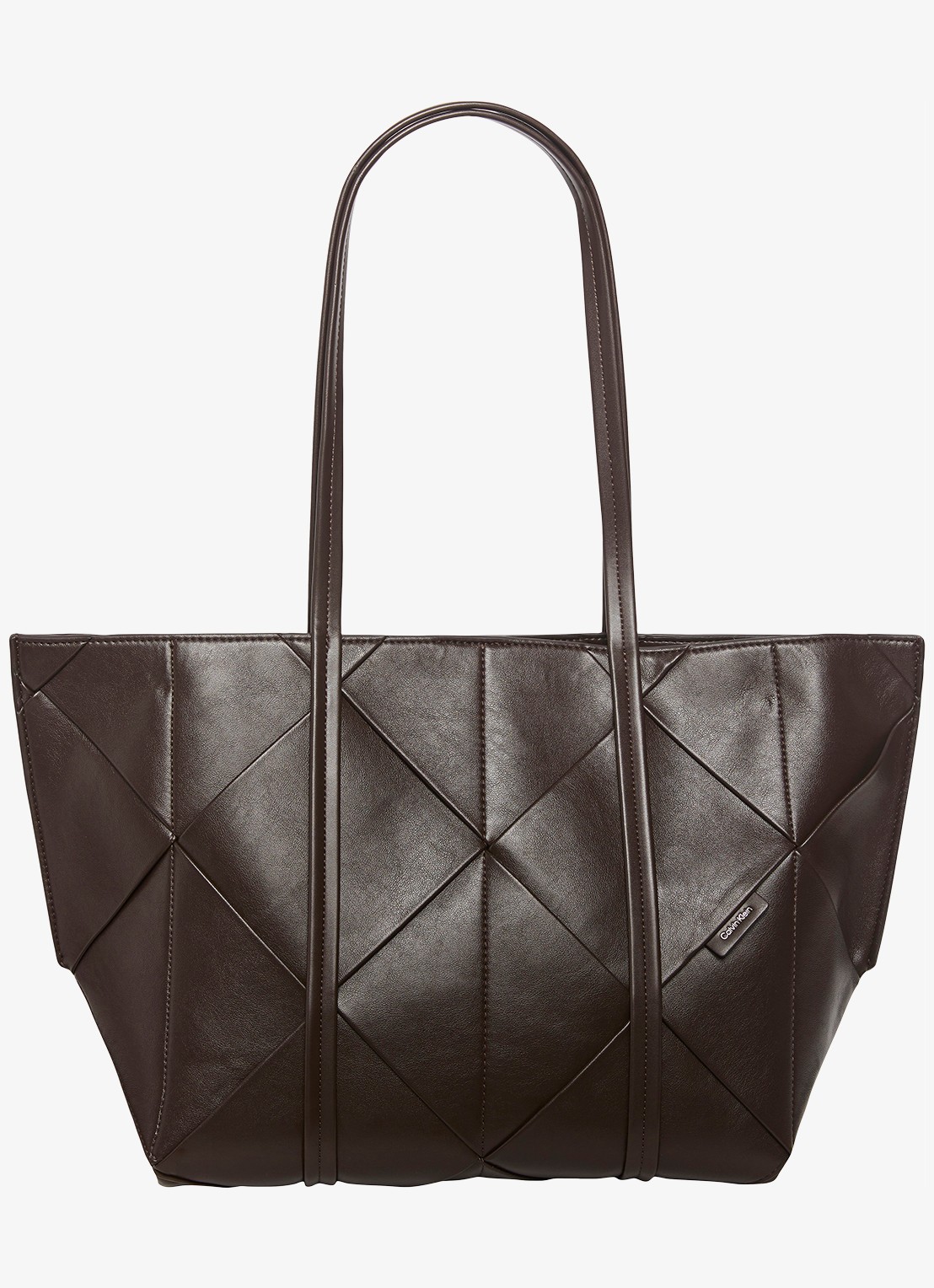 Calvin Klein Shopper met gevlochten detail - voorkant 5 delicioso-bal /  bruin