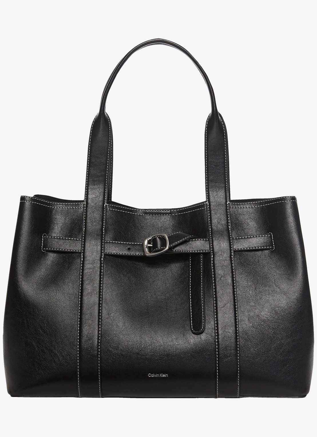 Calvin Klein Shopper met logo - voorkant 3 black-ub1 /  zwart
