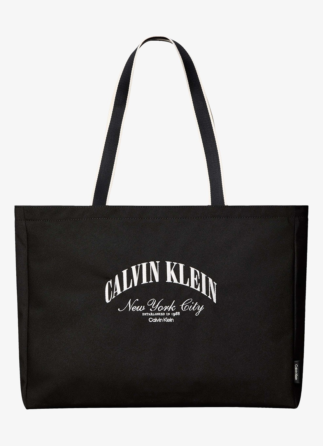 Calvin Klein Shopper met logoprint - voorkant 2 zwart