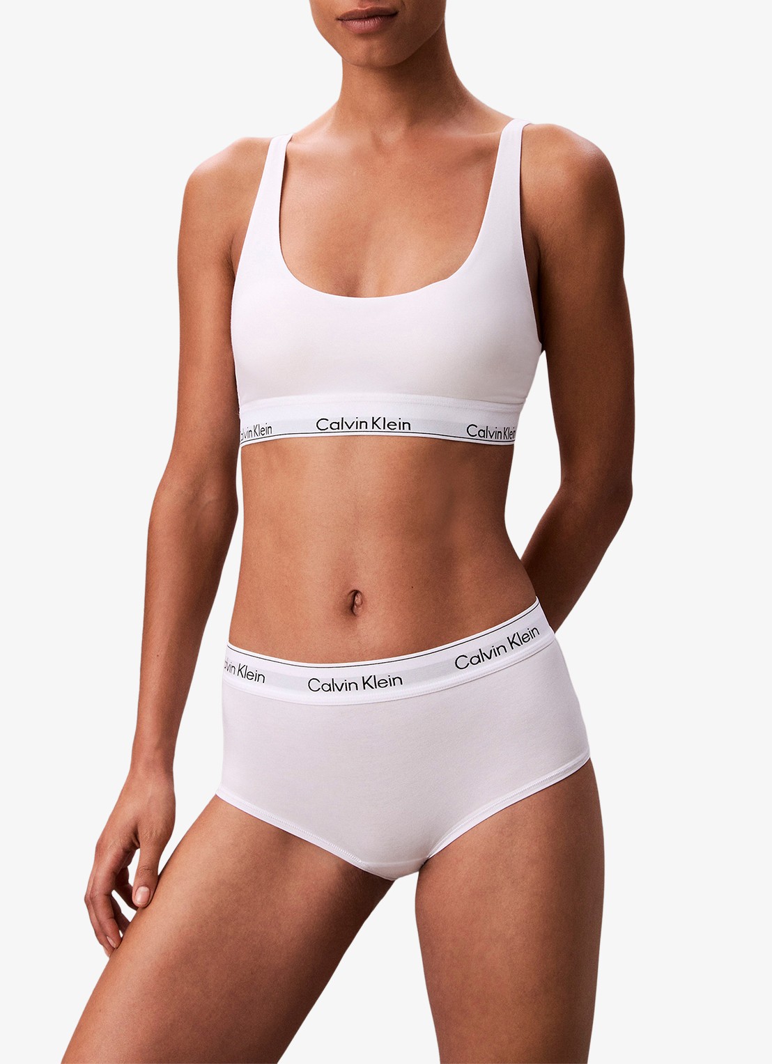 Calvin Klein Shorty met logoband - voorkant 2 wit