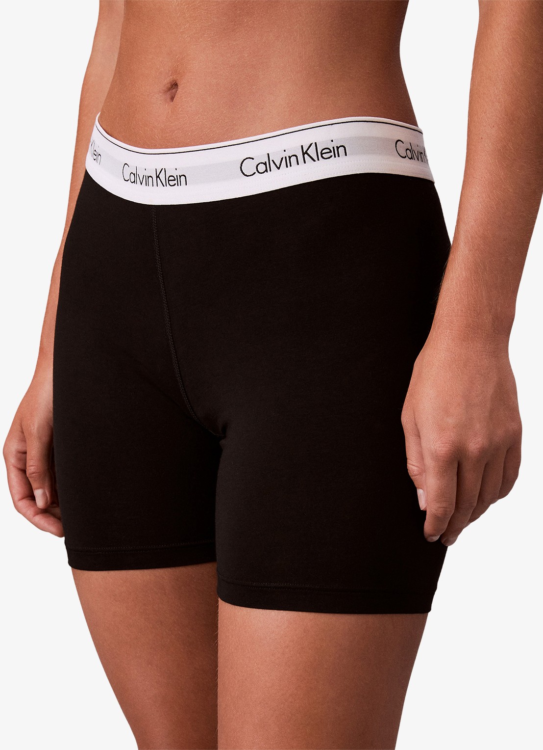 Calvin Klein Shorty met logoband  - detail zwart