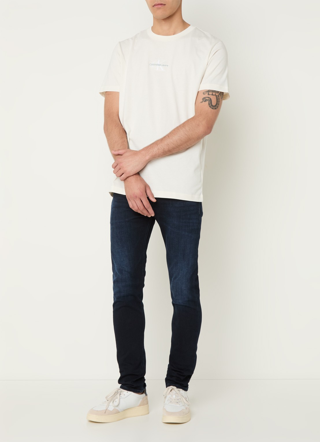 Calvin Klein Skinny jeans met donkere wassing - voorkant 4 indigo