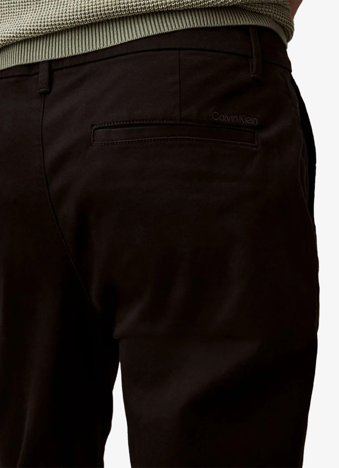 Calvin Klein Slim fit chino met logo - detail 3 zwart