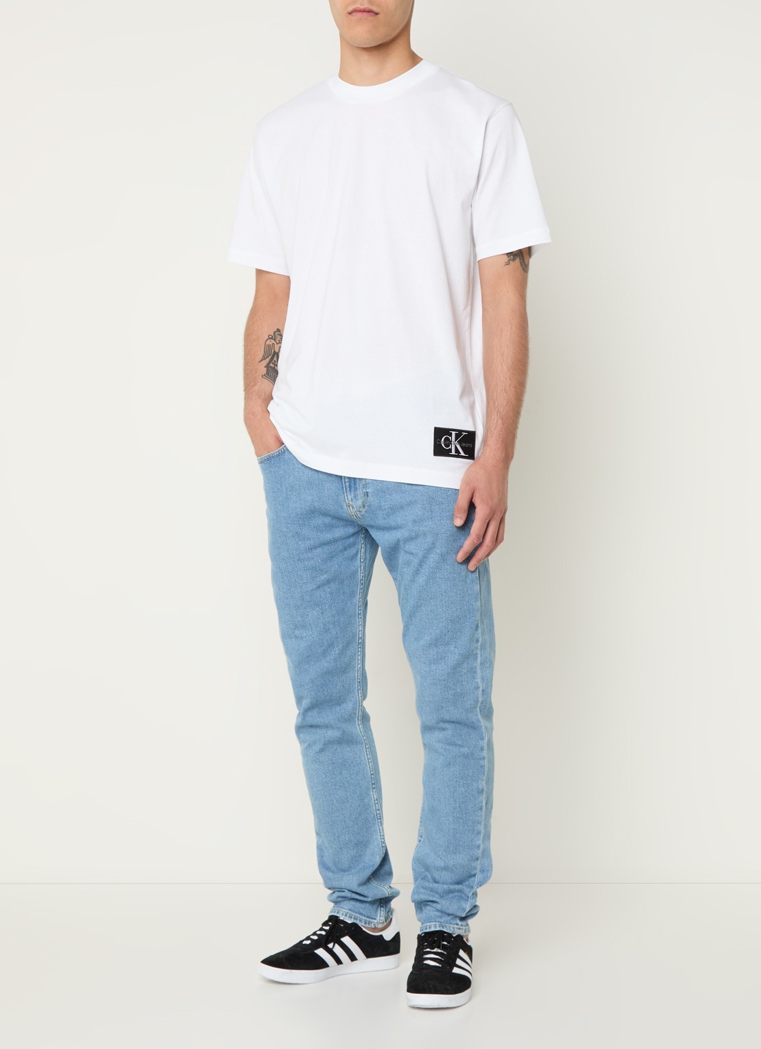 Calvin Klein Slim fit jeans met medium wassing - voorkant 3 indigo