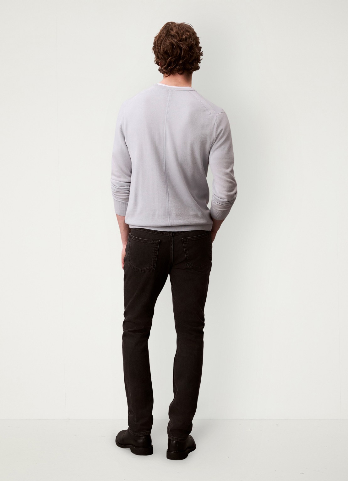 Calvin Klein Slim fit jeans met steekzakken - achterkant 3 donkergrijs