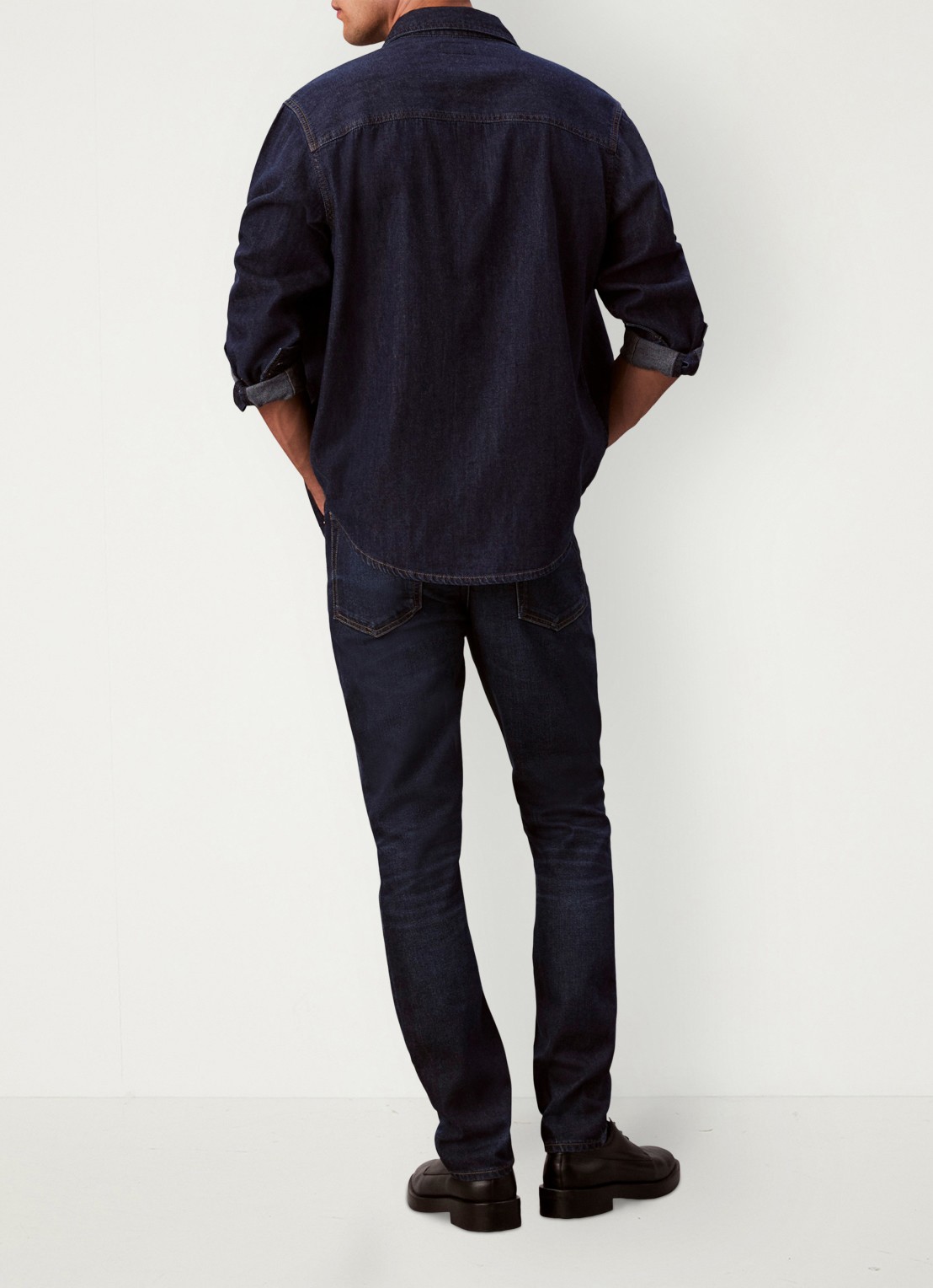 Calvin Klein Slim fit jeans met steekzakken - achterkant 3 indigo