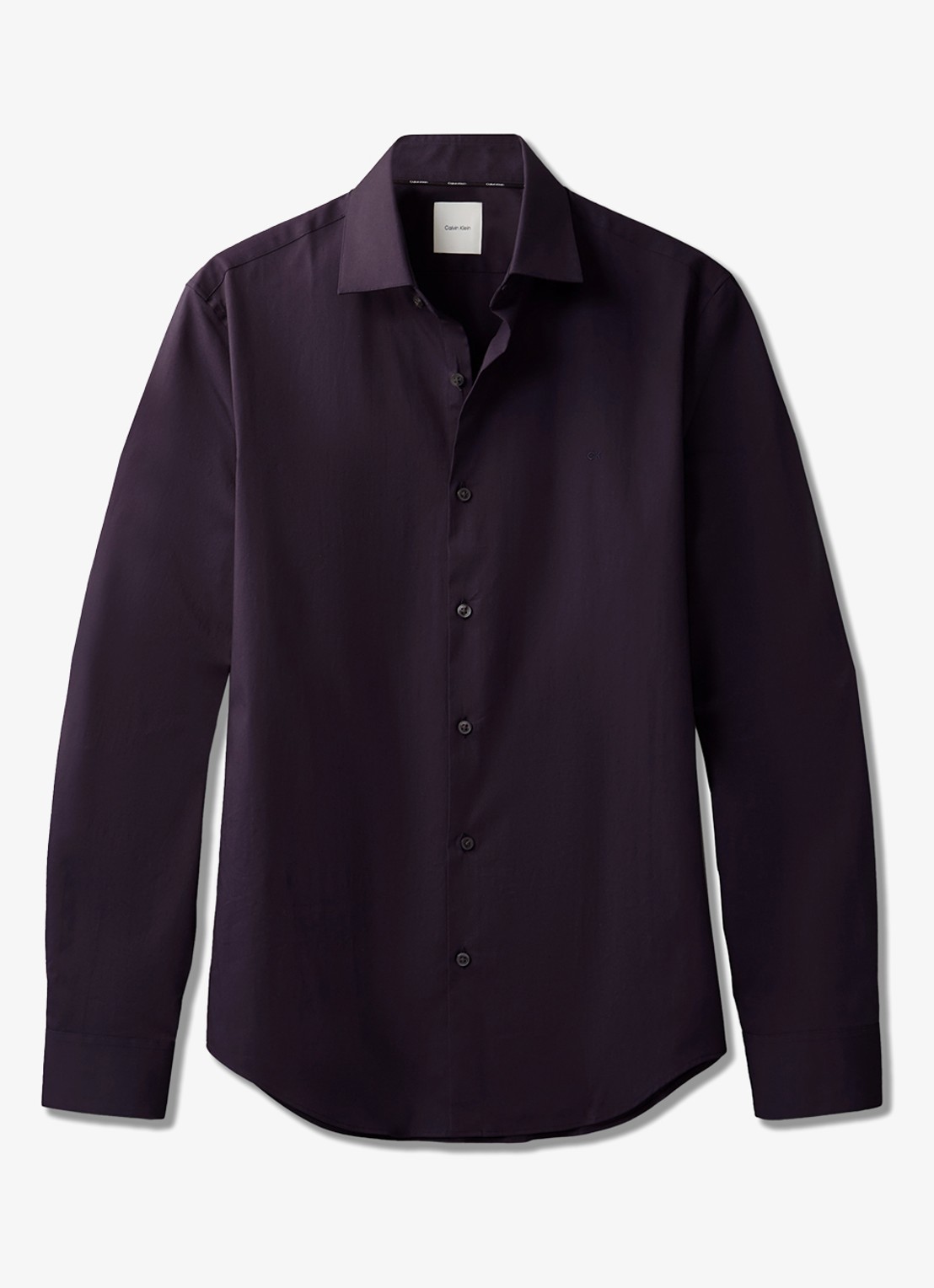 Calvin Klein Slim fit overhemd met dubbele manchet - voorkant donkerblauw