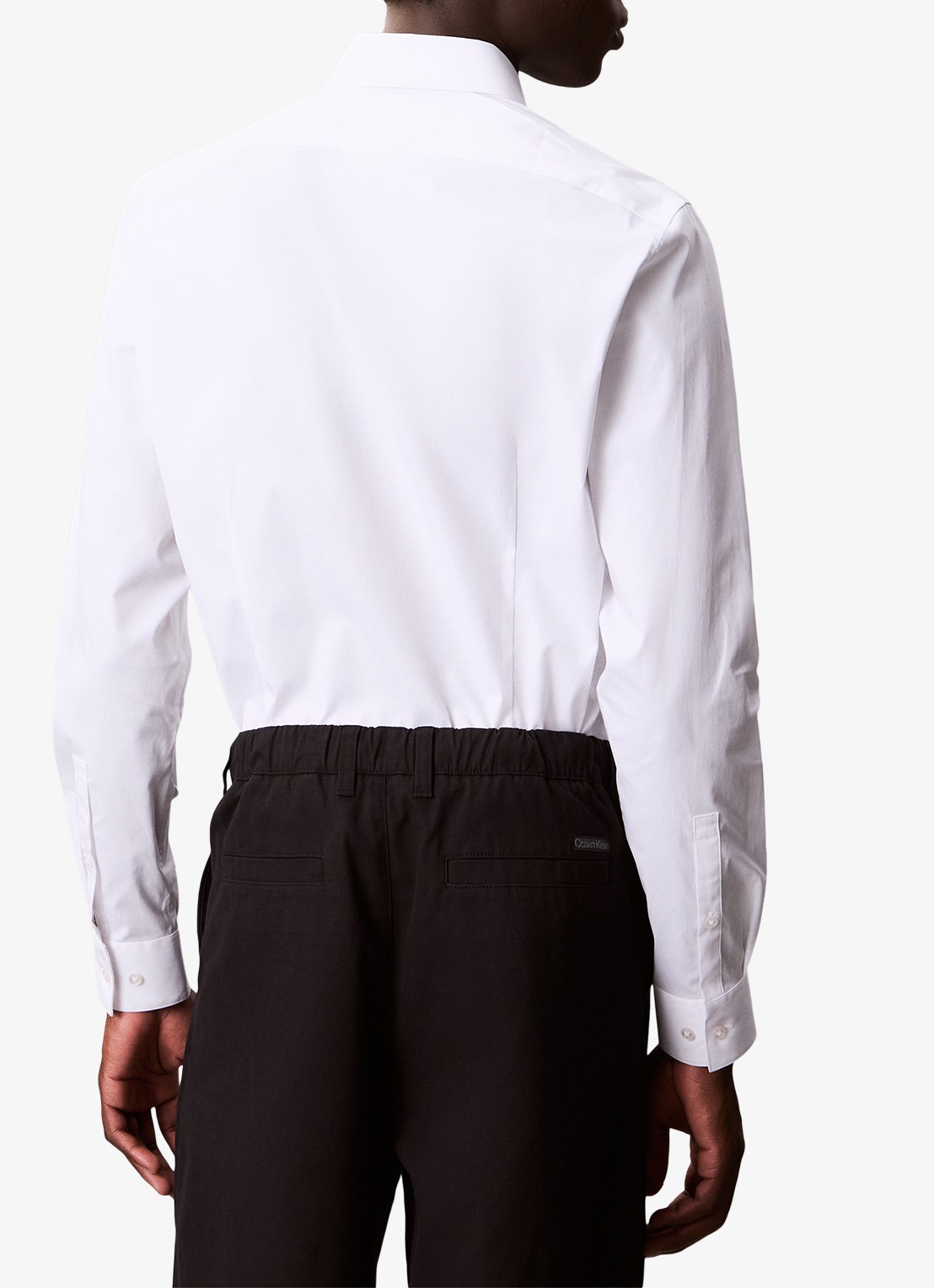 Calvin Klein Slim fit overhemd met dubbele manchet - achterkant 6 wit