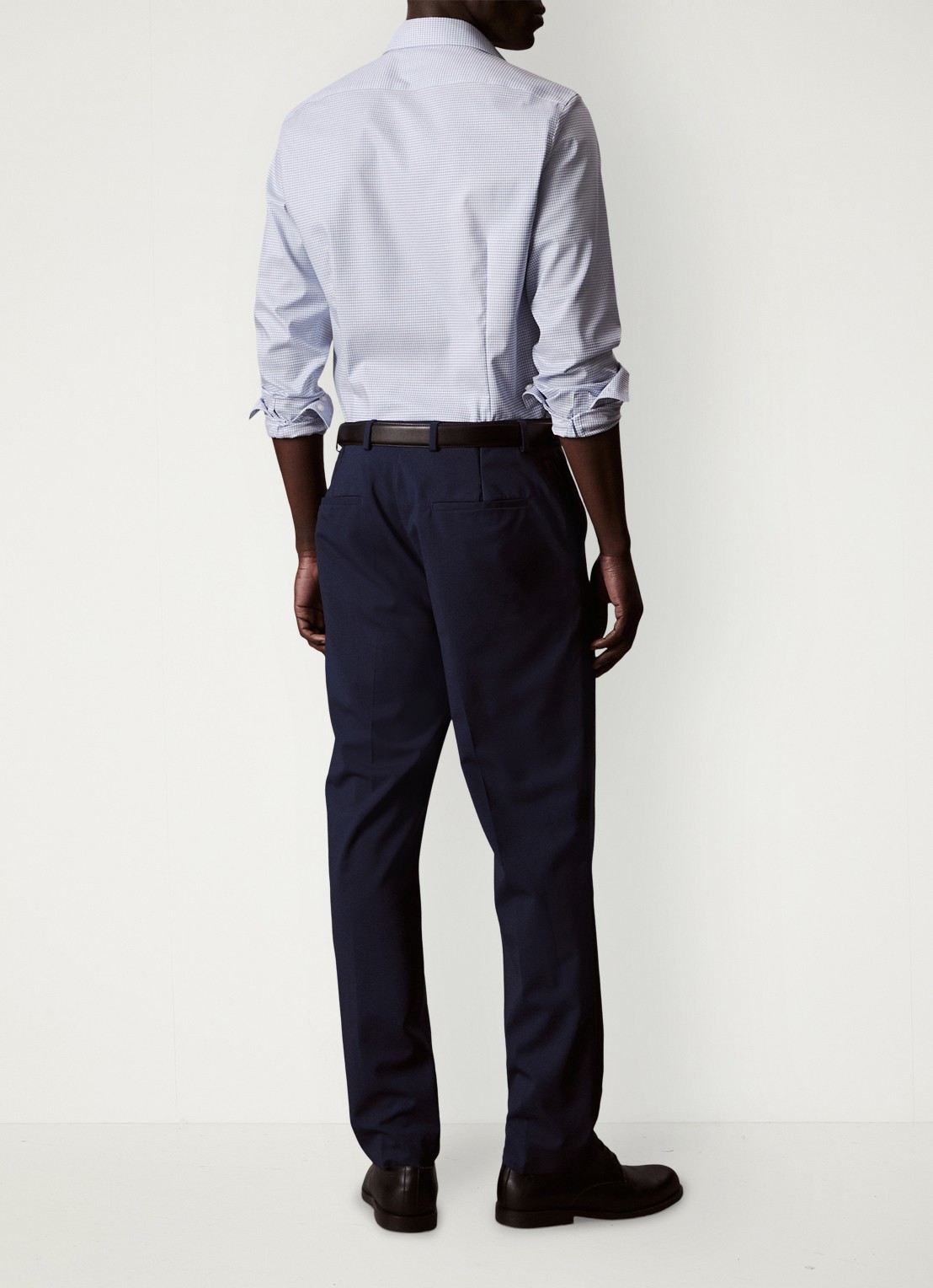 Calvin Klein Slim fit overhemd met ruit dessin - achterkant bijou blue-7ku /  lichtblauw
