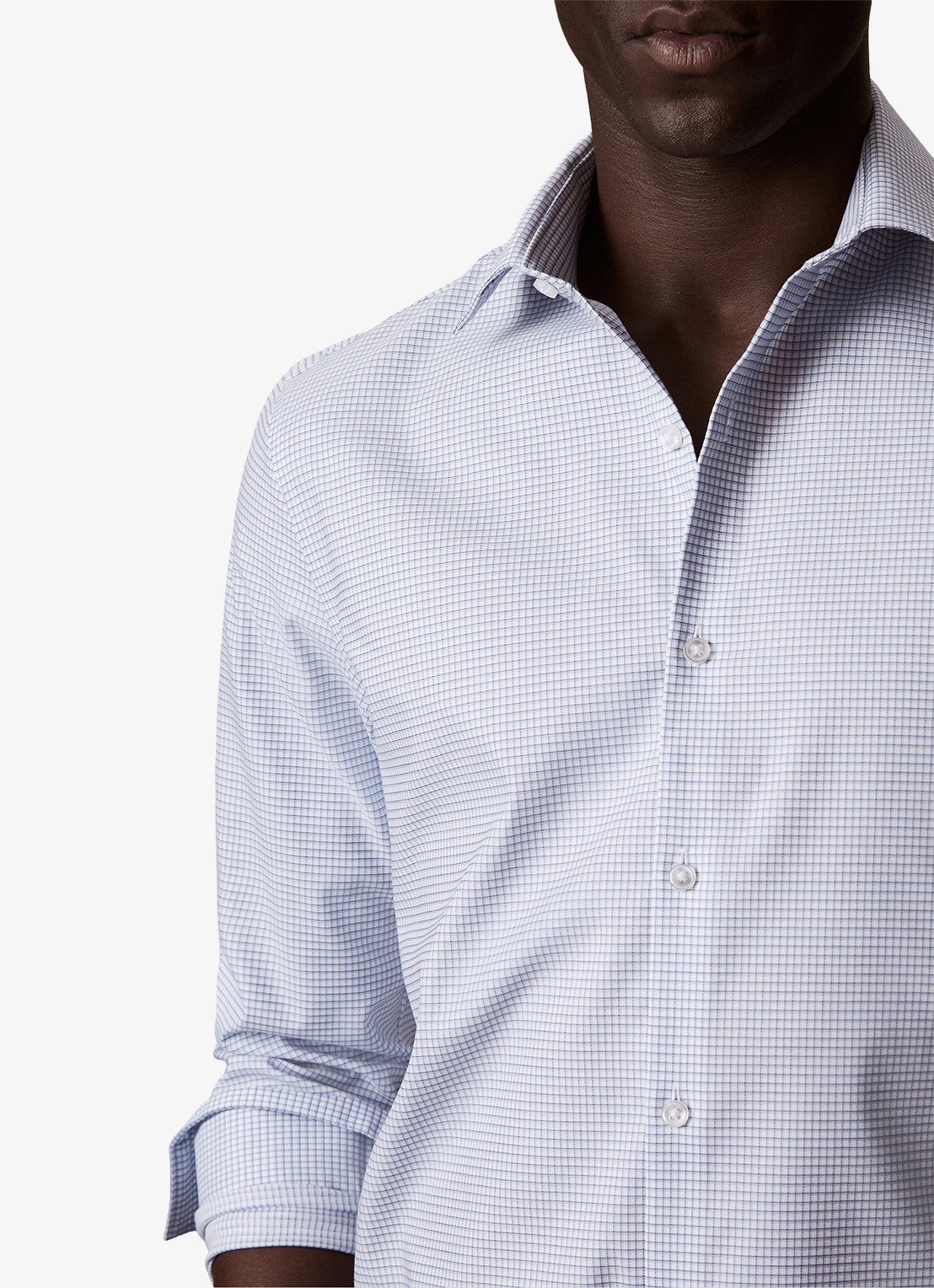 Calvin Klein Slim fit overhemd met ruit dessin - detail 2 bijou blue-7ku /  lichtblauw