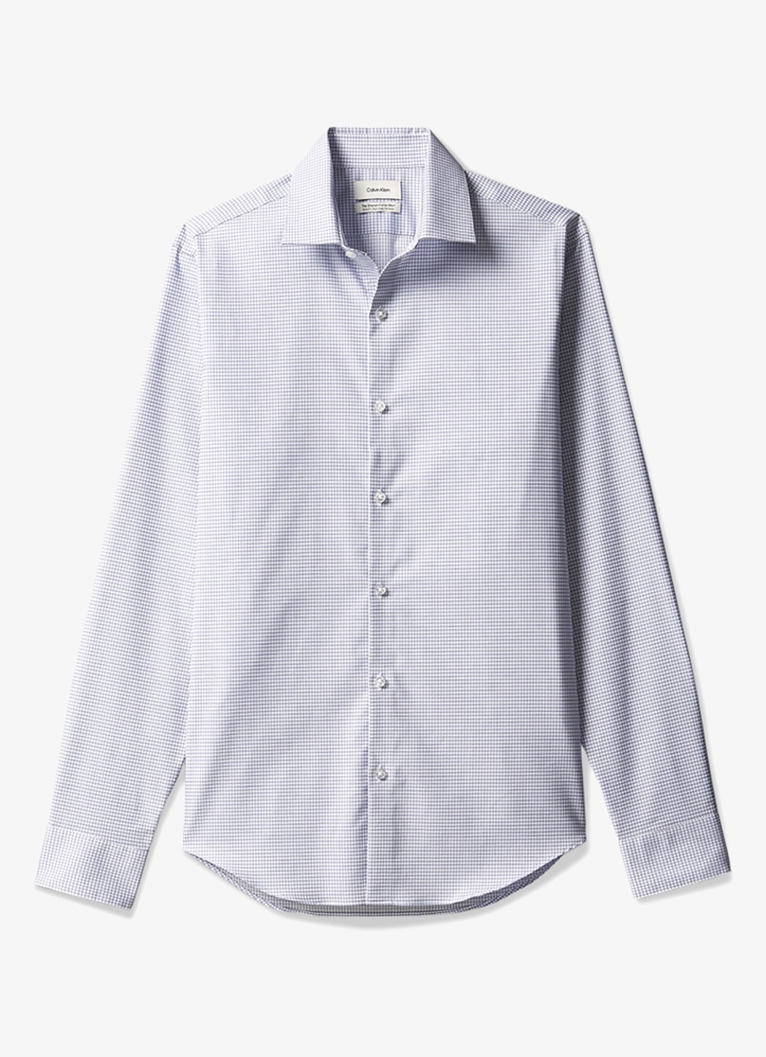 Calvin Klein Slim fit overhemd met ruit dessin - voorkant 5 bijou blue-7ku /  lichtblauw