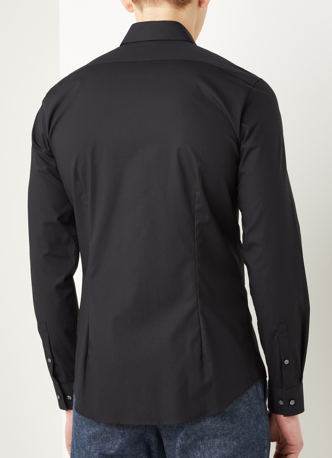 Calvin Klein Slim fit overhemd met stretch - achterkant zwart