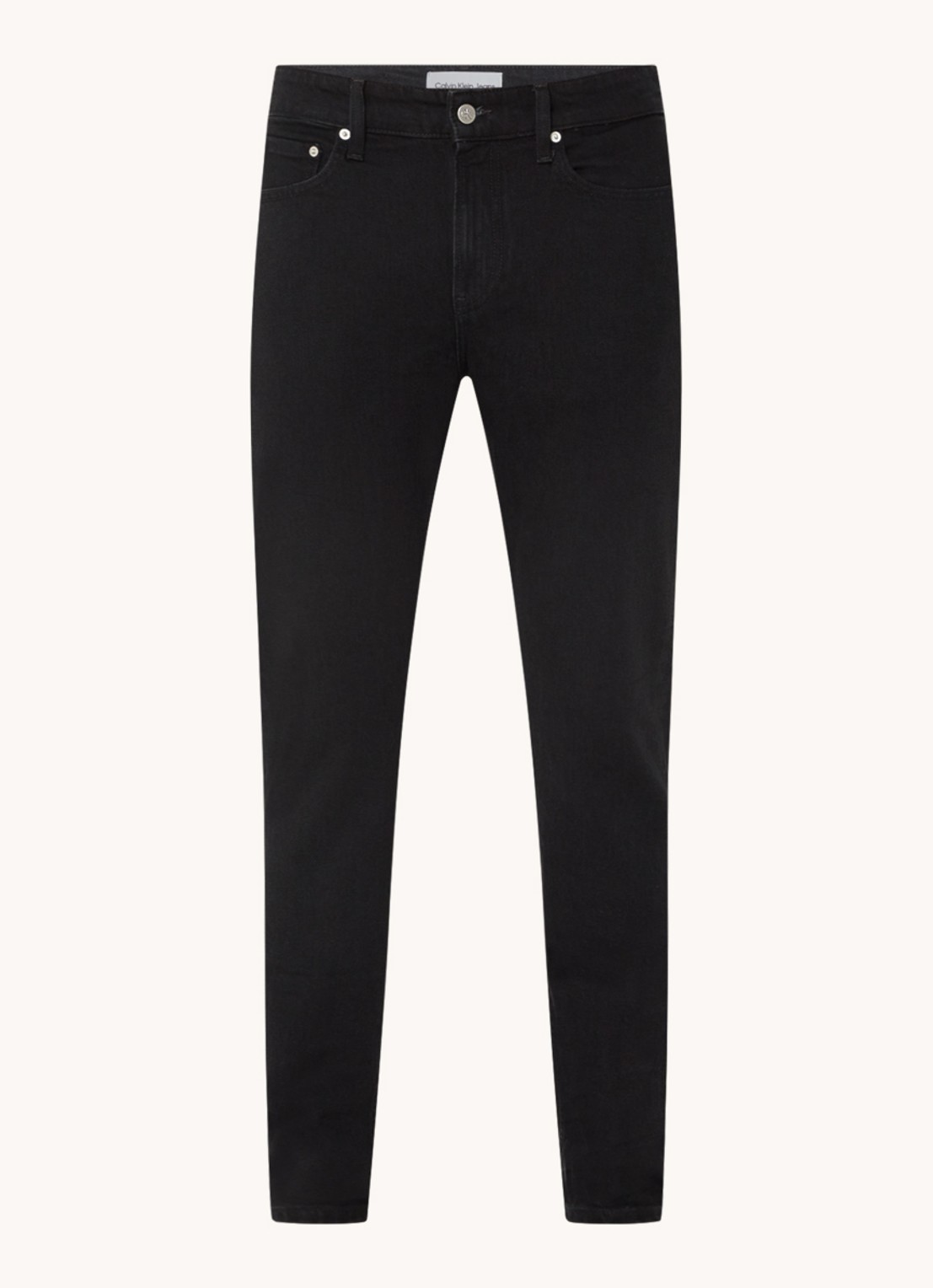 Calvin Klein Slim fit tapered jeans met gekleurde wassing - voorkant 2 zwart