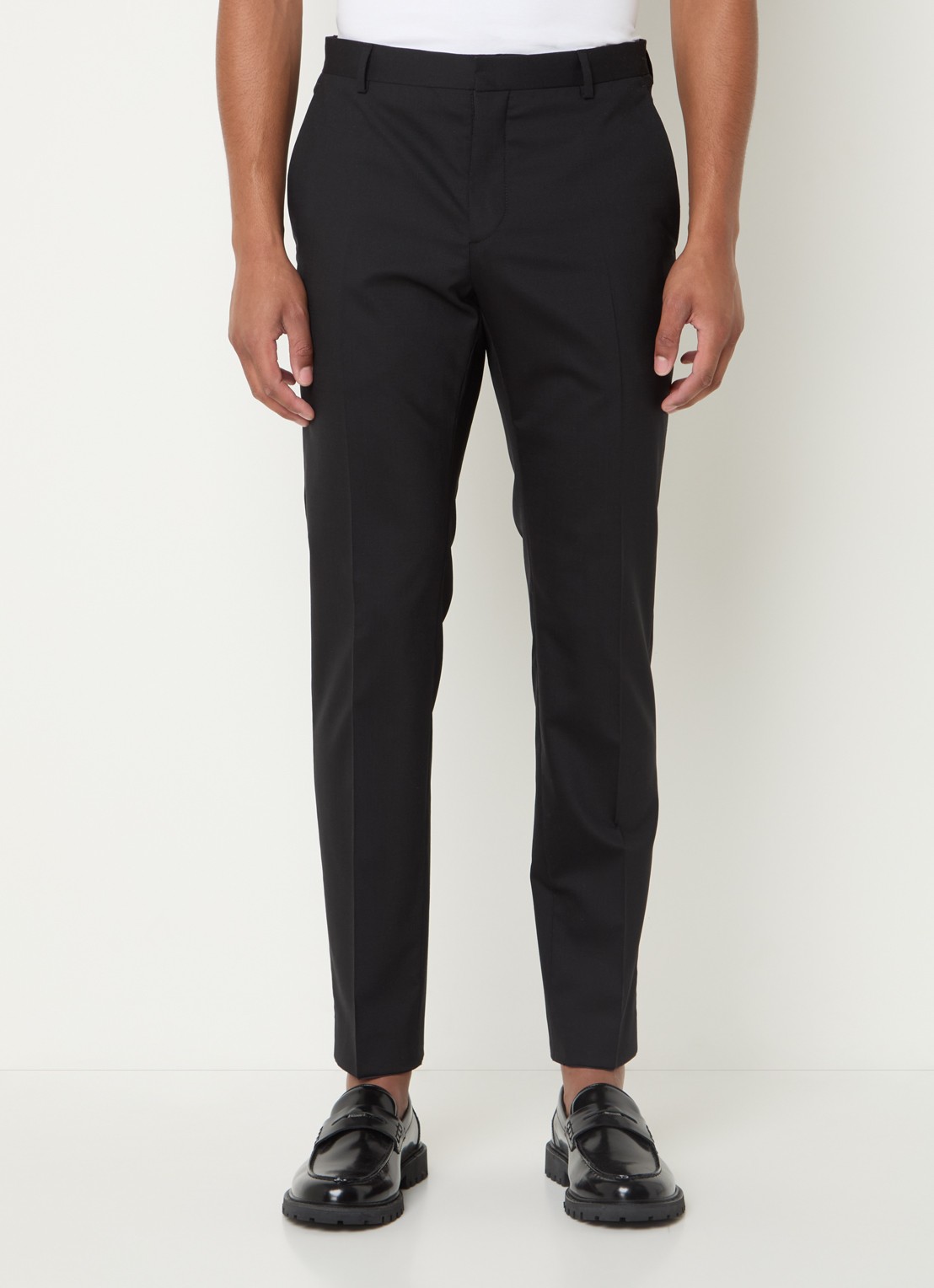 Calvin Klein Slim fit trousers met steekzakken - detail zwart