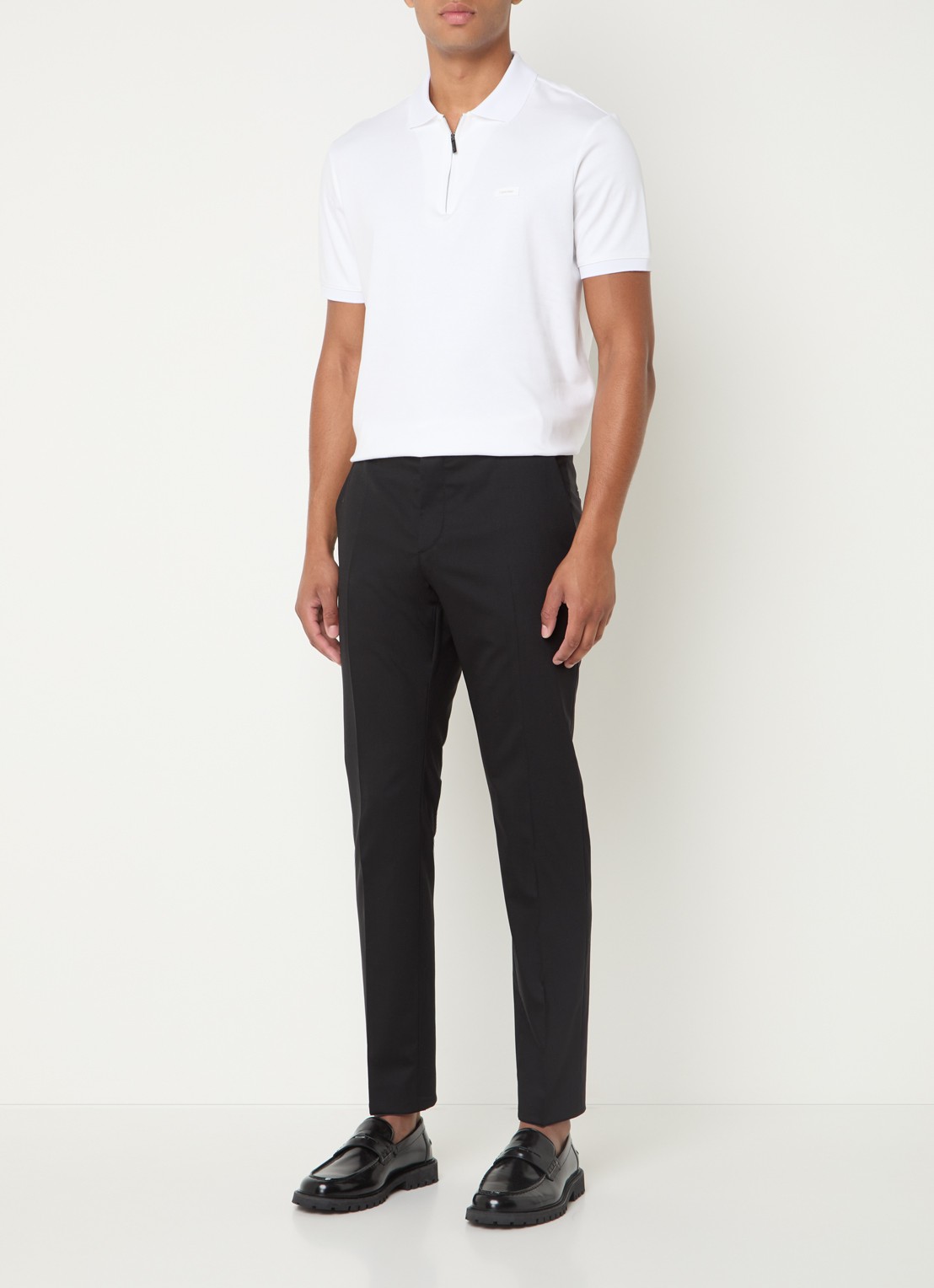 Calvin Klein Slim fit trousers met steekzakken - voorkant 5 zwart
