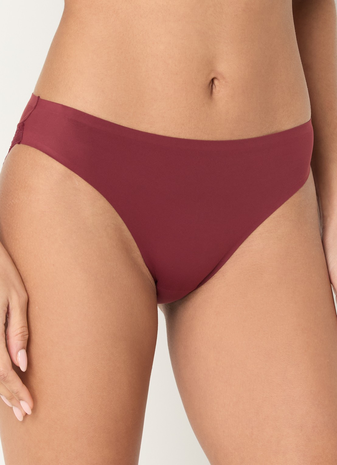 Calvin Klein Slip met details van kant - detail 2 donkerroze