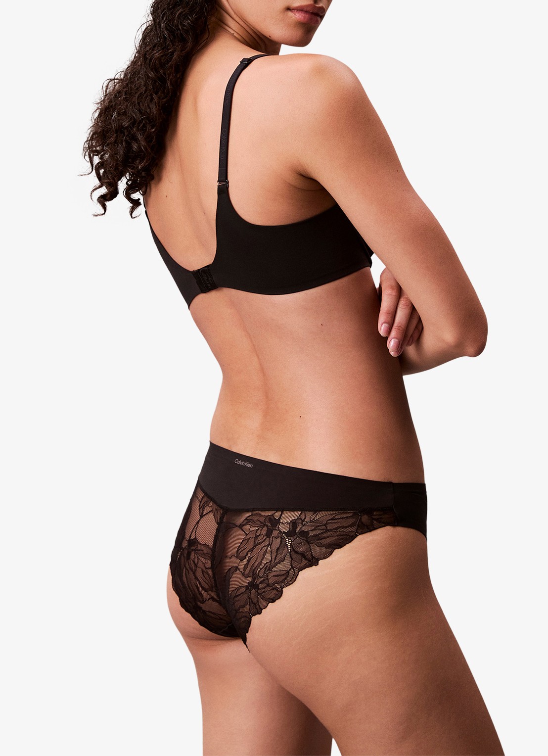Calvin Klein Slip met details van kant - achterkant 6 zwart