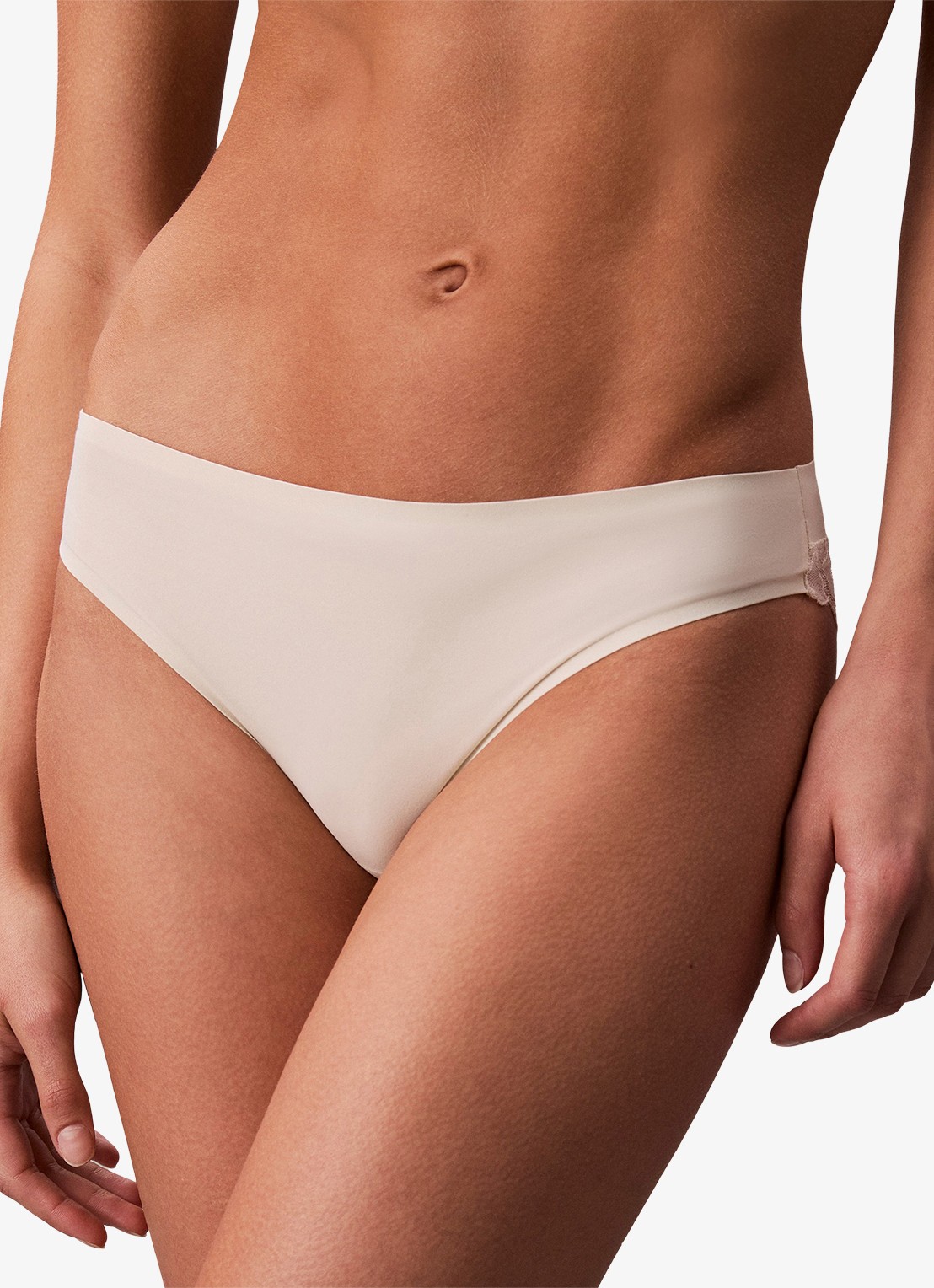 Calvin Klein Slip met details van kant - detail gebroken wit