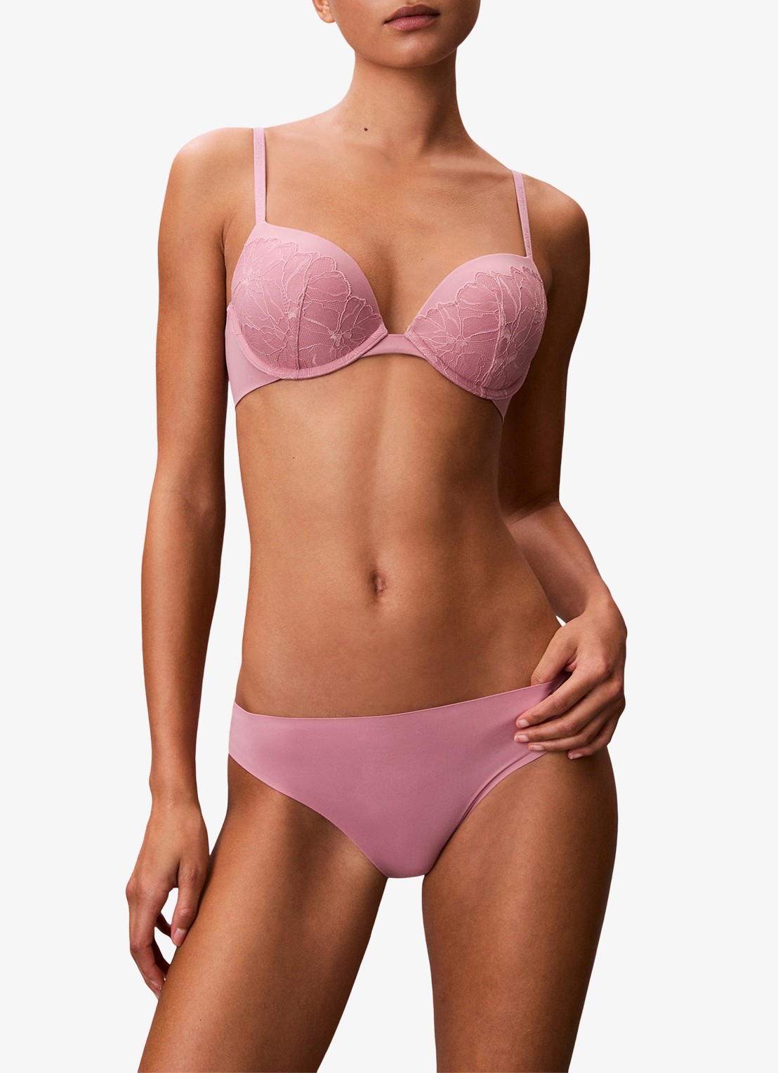 Calvin Klein Slip met details van kant - detail 4 lichtroze