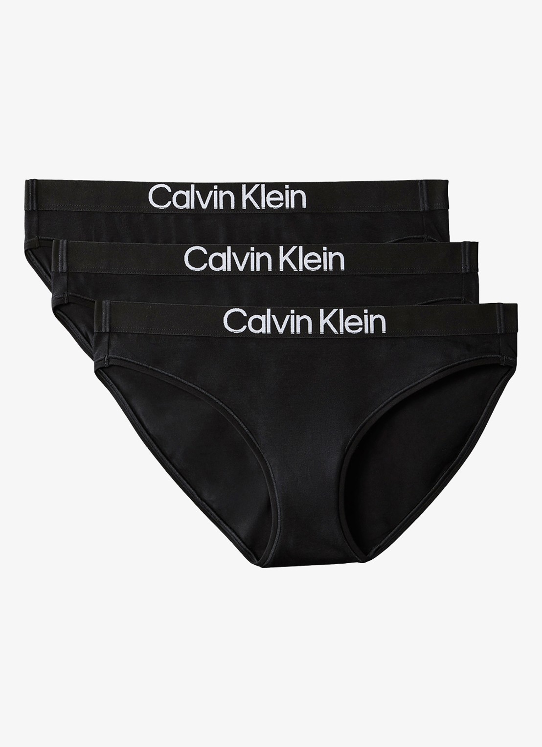 Calvin Klein Slip met logoband in 3-pack - voorkant zwart