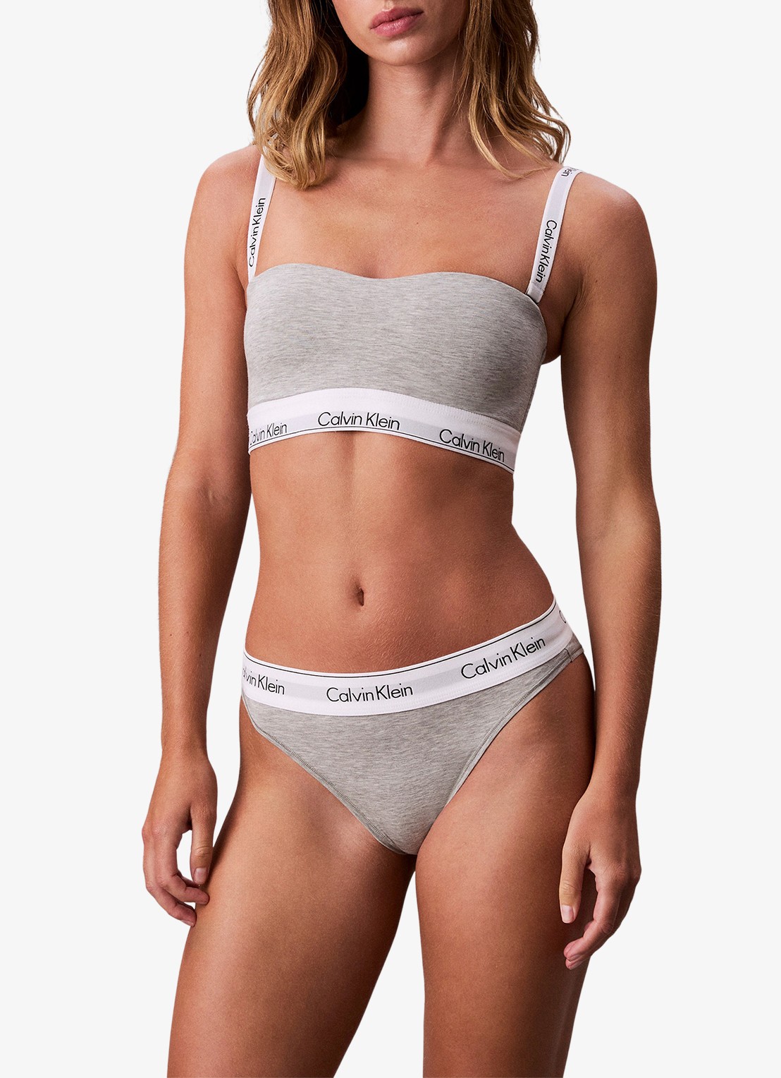 Calvin Klein Slip met logoband - detail lichtgrijs
