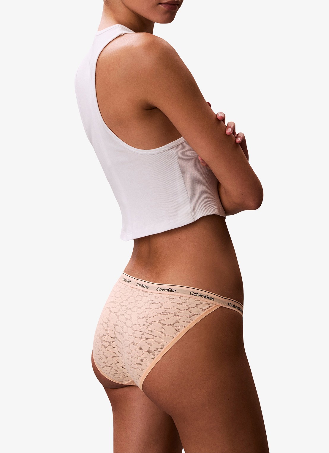 Calvin Klein Slip met logoband - achterkant 2 perzikroze