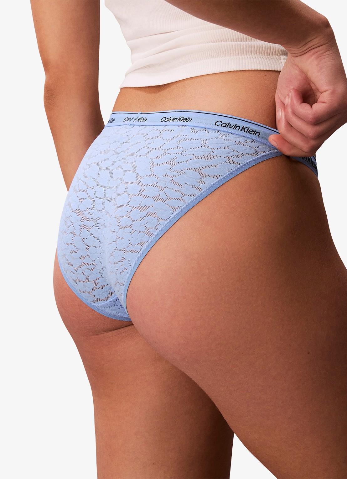 Calvin Klein Slip met logoband - detail 2 lichtblauw