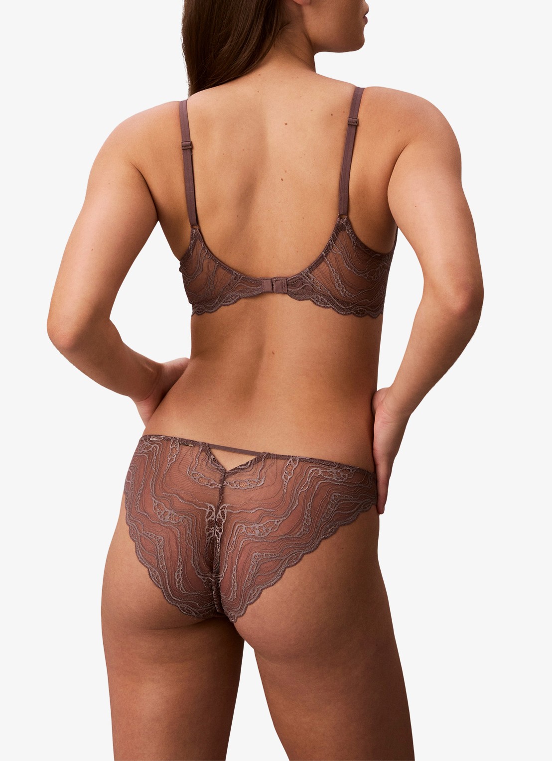 Calvin Klein Slip van kant - achterkant 3 lichtbruin