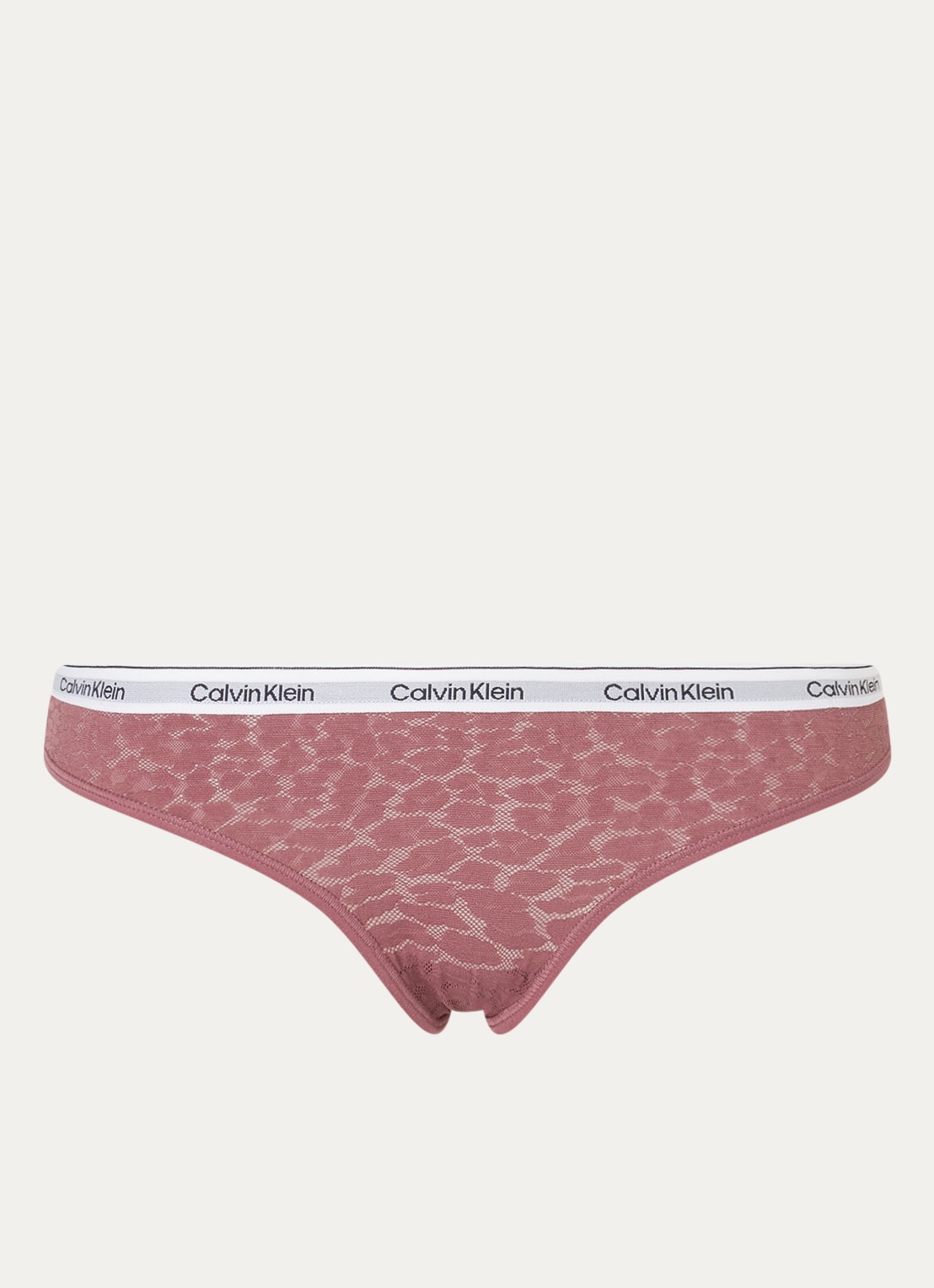 Calvin Klein Slip van mesh met panterprint - voorkant donkerroze