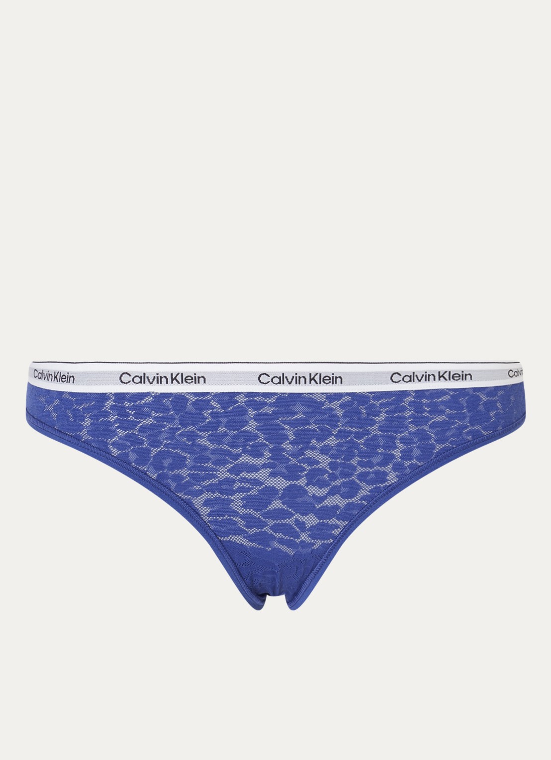 Calvin Klein Slip van mesh met panterprint - voorkant kobaltblauw